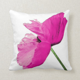 Coussin rose saisissant de pavot