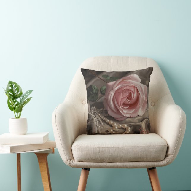 Coussin Rose Silken (Chaise)