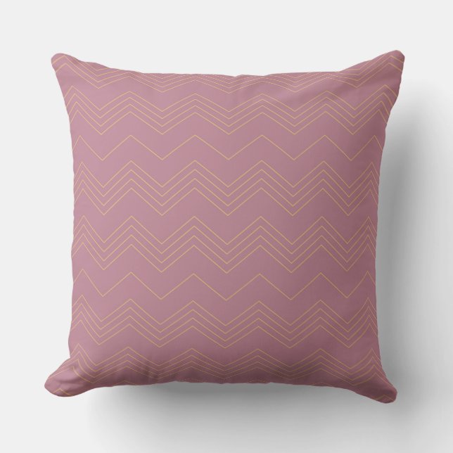 Coussin Rose, simple, moderne, cool, motif en zigzag tenda (Recto)
