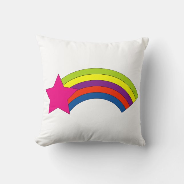 Coussin Rose Star et Rainbow (Recto)
