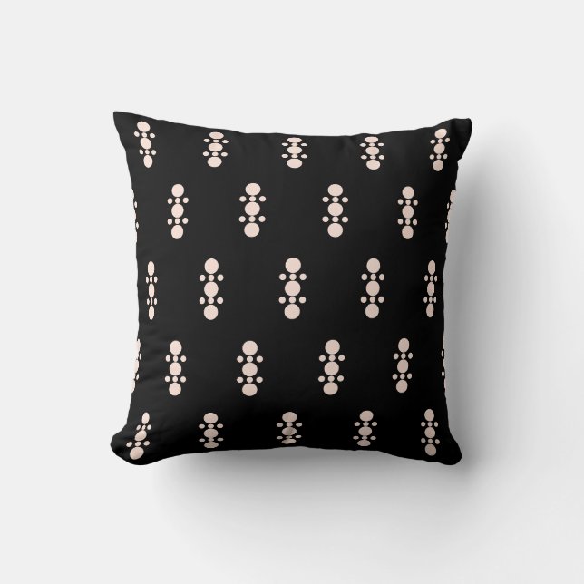 Coussin Rose sur le design noir (Recto)