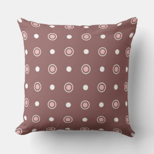 Coussin Rose Taupe et points blancs