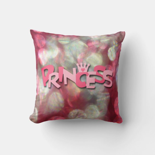 Coussin Rose Tendance Princesse Bokeh (Recto)