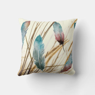 Coussin Rose Ténue Céleste Ethérée Plume Botanique d'Oisea