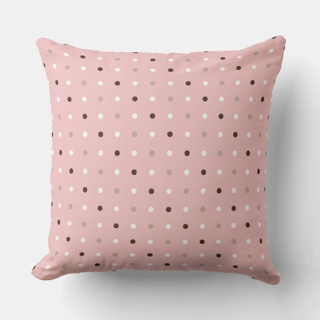 Coussin rose thé (rouge), mauve et points mauves (Recto)