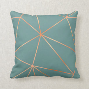 Coussin Rose Turquoise et métallurgique de la mer Égée 