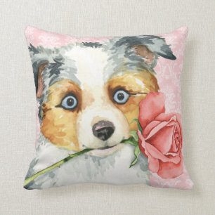 Coussin Rose Valentin Mini Berger Américain