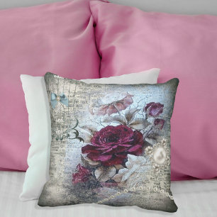 Coussin Rose victorien Ephemera
