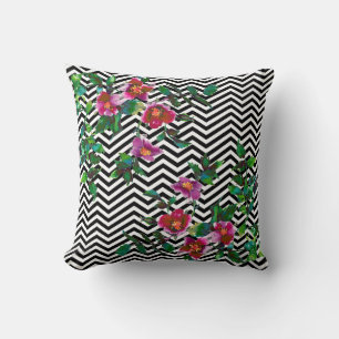 Coussin Rose vintage - chevron