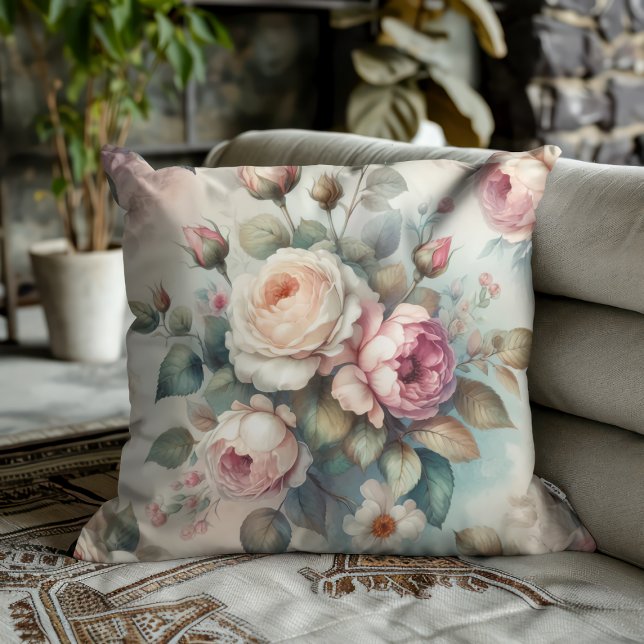 Coussin Rose Vintage chic (Créateur téléchargé)