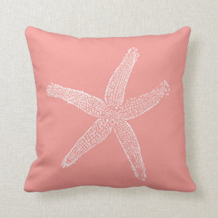 Coussin Rose vintage de corail d'illustration d'étoiles d