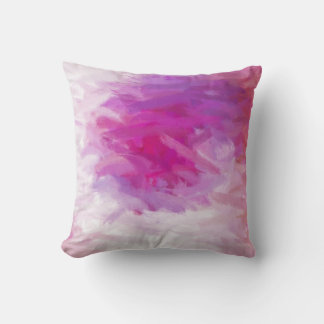 Coussin Rose violet blanc Art Abstrait