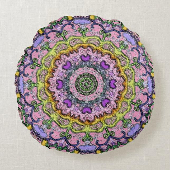 Coussin rose violet classique et traditionnel (Devant)