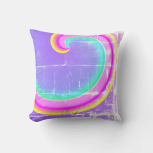 Coussin Rose Violet Curl Magic Rainbow Wave