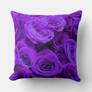 Coussin Rose violet, fleurs violettes violettes
