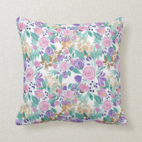 Rose violet violet or Aquarelle Feuille