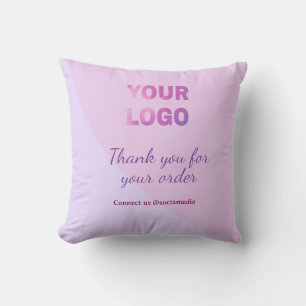 Coussin Rose violet votre logo connectez-vous avec nous su