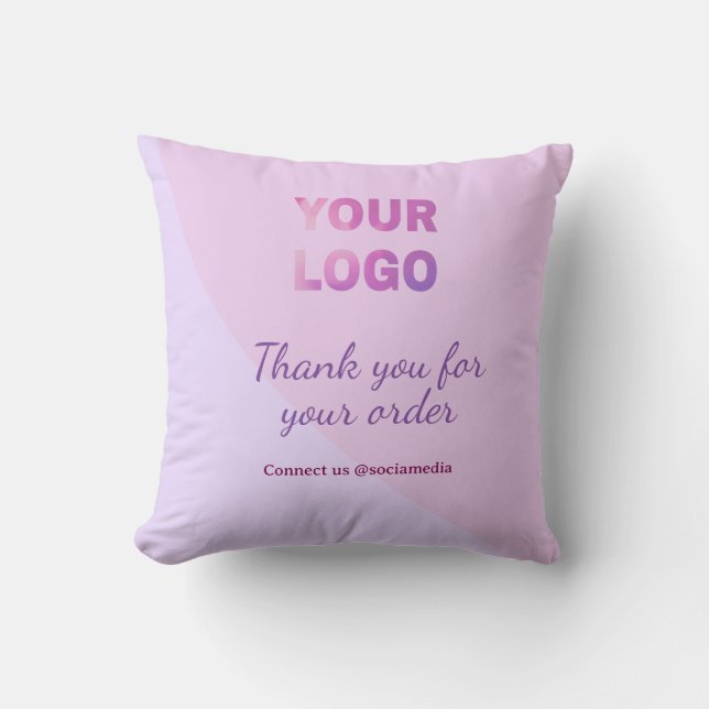 Coussin Rose violet votre logo connectez-vous avec nous su (Recto)