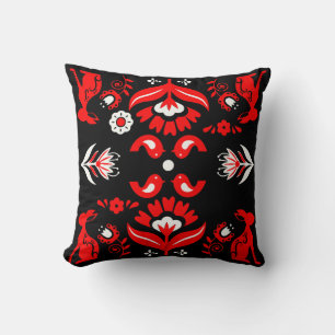 Coussin Rosemaling Art Populaire Norvégien