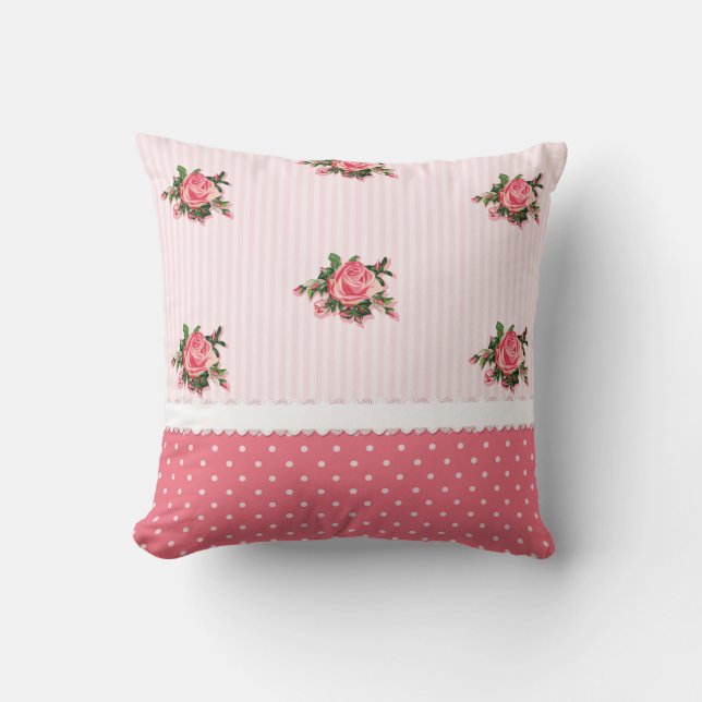 Coussin roses anglais romantiques (Recto)