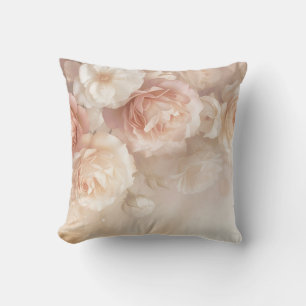 Coussin Roses aquarelle 3D rose tendre