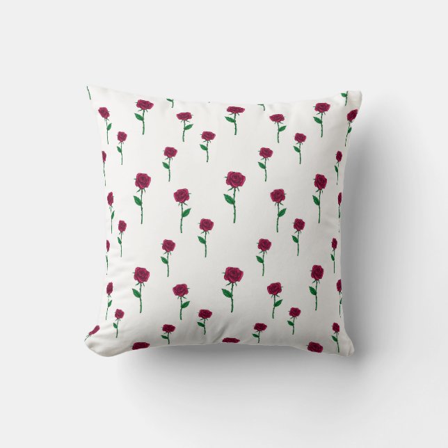 Coussin Roses avec tige romantique design Saint Valentin (Recto)