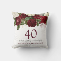 Roses blanches rouges bordeaux 40e anniversaire de