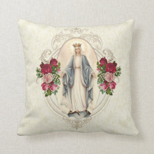Coussin Roses catholiques de la Sainte Vierge Marie
