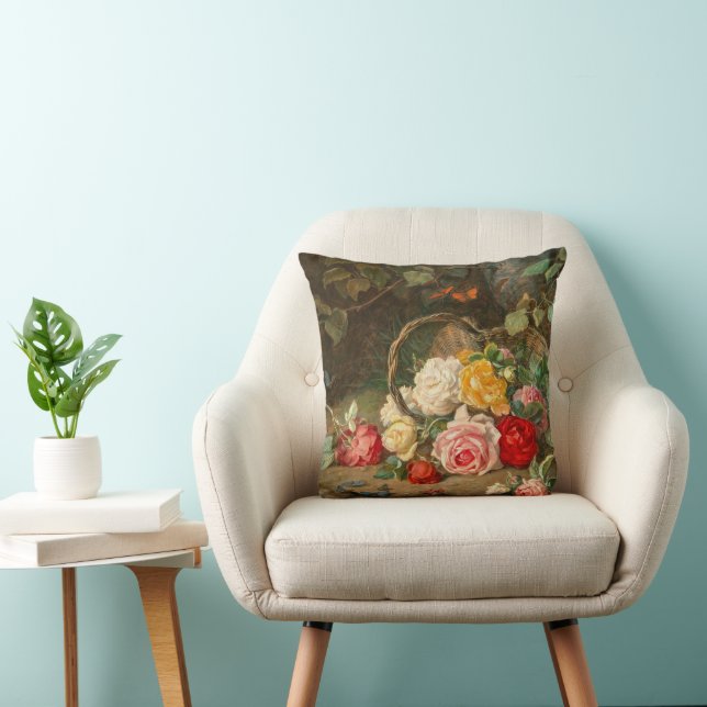 Coussin Roses dans un panier – Josef Neugebauer (Chaise)