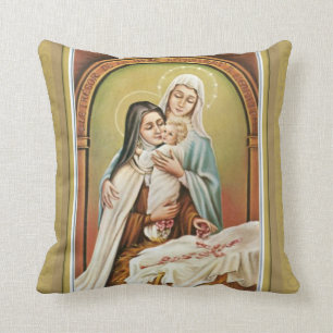 Coussin Roses de Mary Jésus de mère bénis par Therese de