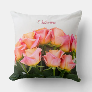 Coussin Roses de noms personnalisés