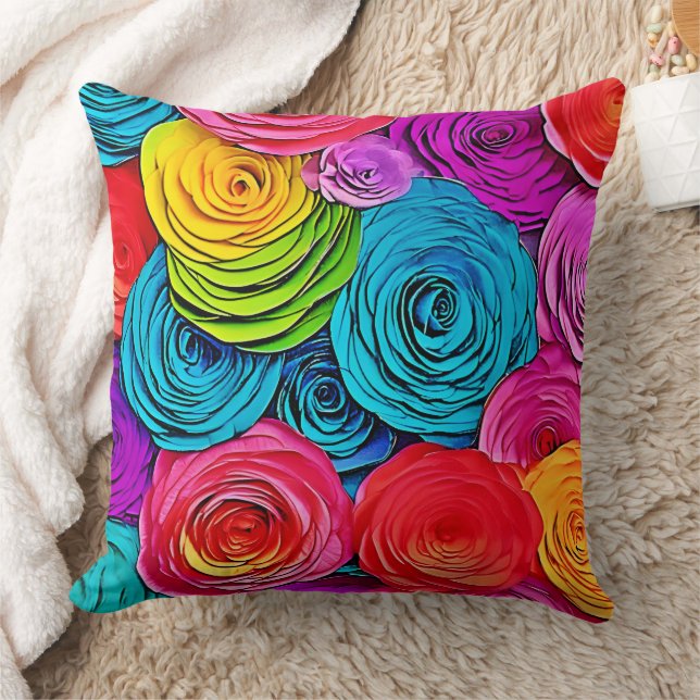 Coussin Roses de papier vibreux (Couverture)