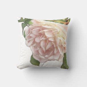 Coussin roses de pêche ivoire