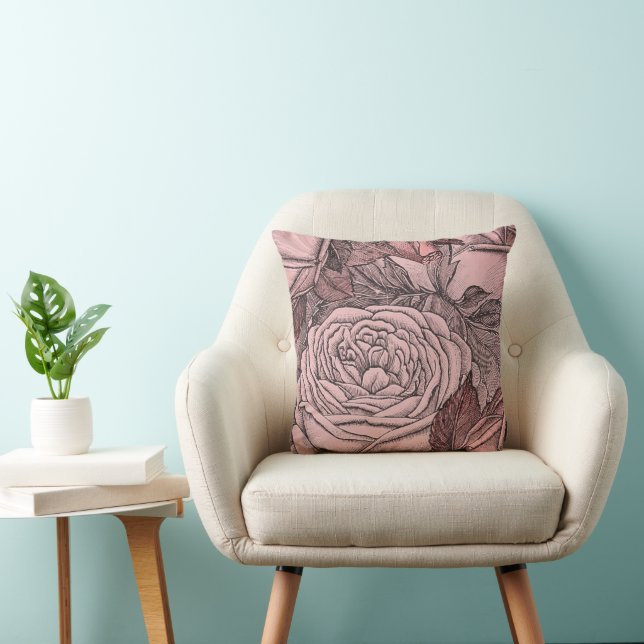 Coussin Roses déco rose-pâle (Chaise)