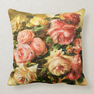 Coussin Roses en beaux-arts de Renoir de vase