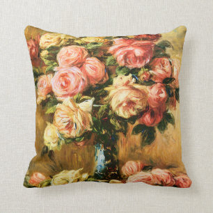 Coussin Roses en beaux-arts de Renoir de vase