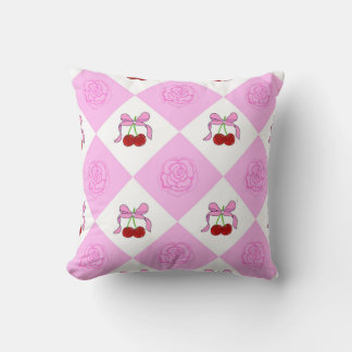 Coussin Roses et cerisier