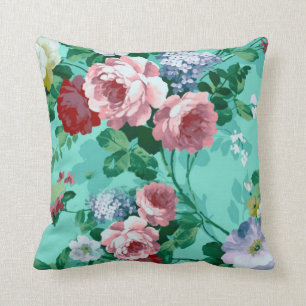 Coussin Roses et fleurs colorés