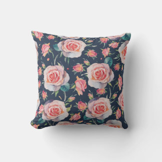Coussin Roses et Rosebuds : Floral Seamless.