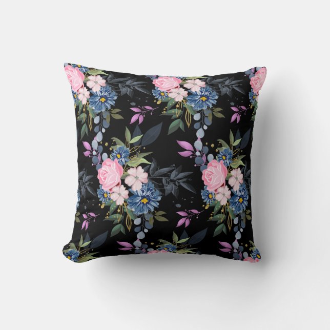 Coussin Roses forestiers (Recto)