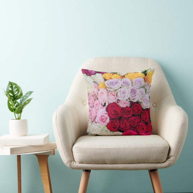 Coussin Roses Mélangées Colorées (Chaise)