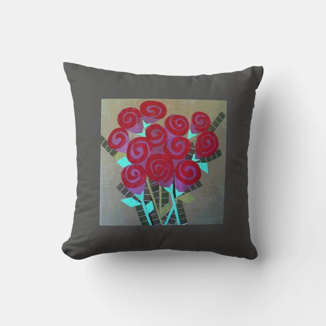 Coussin Roses papier (Recto)