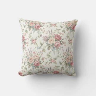 Coussin Roses pastel élégant shabby chic