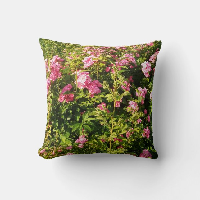 Coussin Roses roses en fleurs  (Recto)
