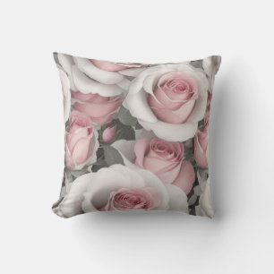 Coussin Roses roses et blanches