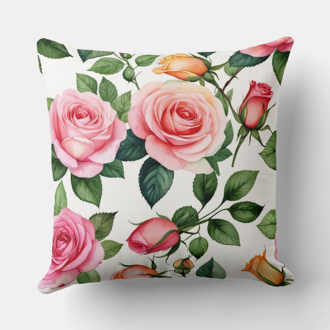 Coussin Roses roses roses et jaunes (Verso)