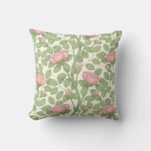 Coussin Roses roses sur crème