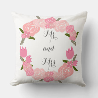 Coussin Roses roses, Tulipes, Fleurs Wreath Mr et Mrs.