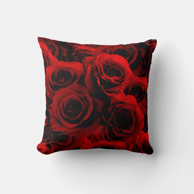 Coussin Roses Rouge Foncé pour vous (Recto)