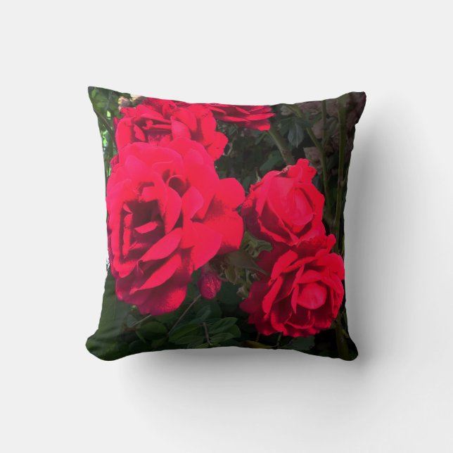Coussin Roses rouges en fleurs  (Recto)